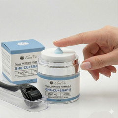 GHK-CU + SNAP-8 Dual Peptide Anti-Aging Copper Glow Face Cream + Derma Roller