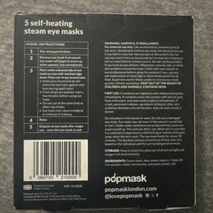 Popmask Starry Eyes 5 Self-Heating Steam Eye Masks Soothing Moisturizing 12/2028