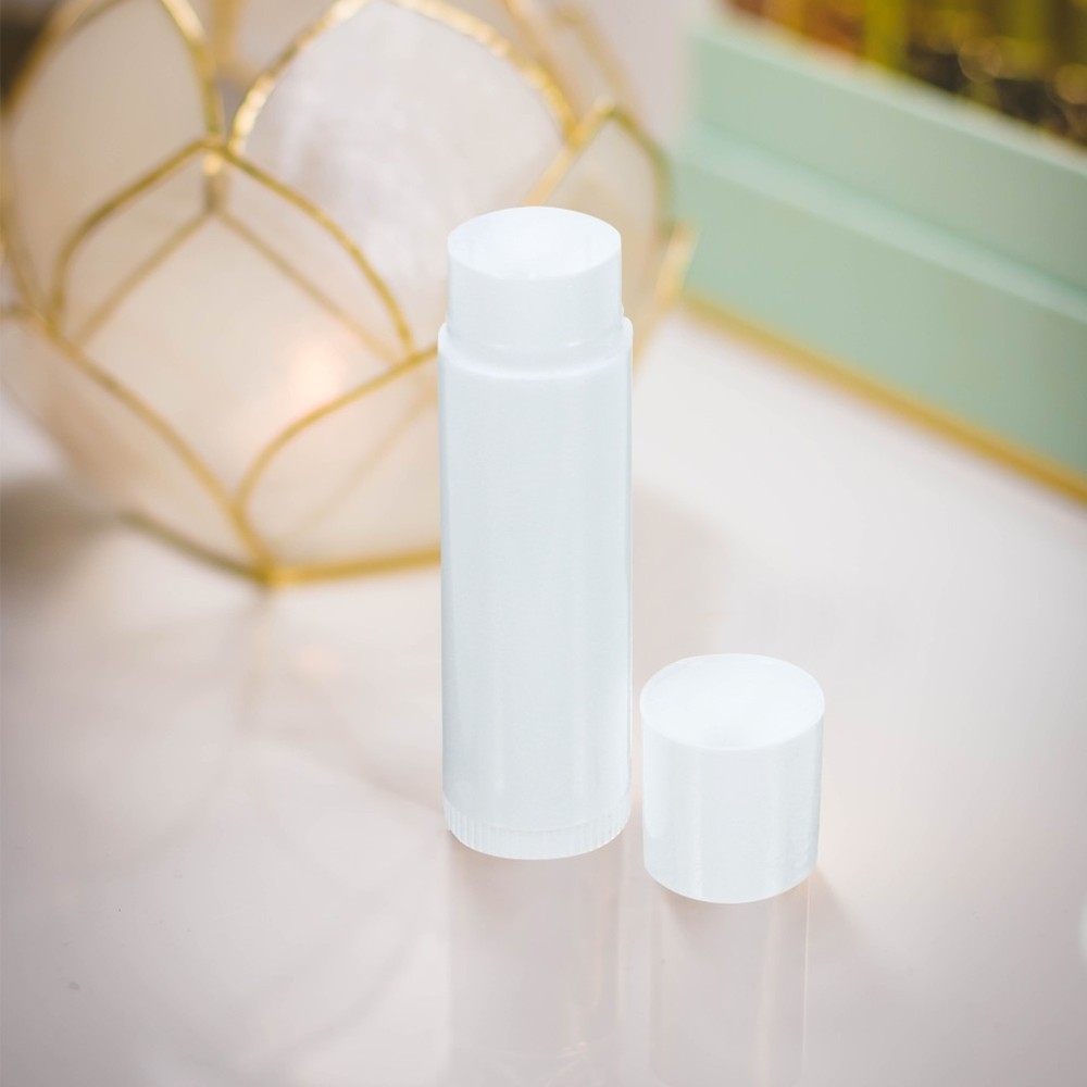 50Pcs Lip Balm Tube with Caps White Empty PP Container Easy Use Push Wheel