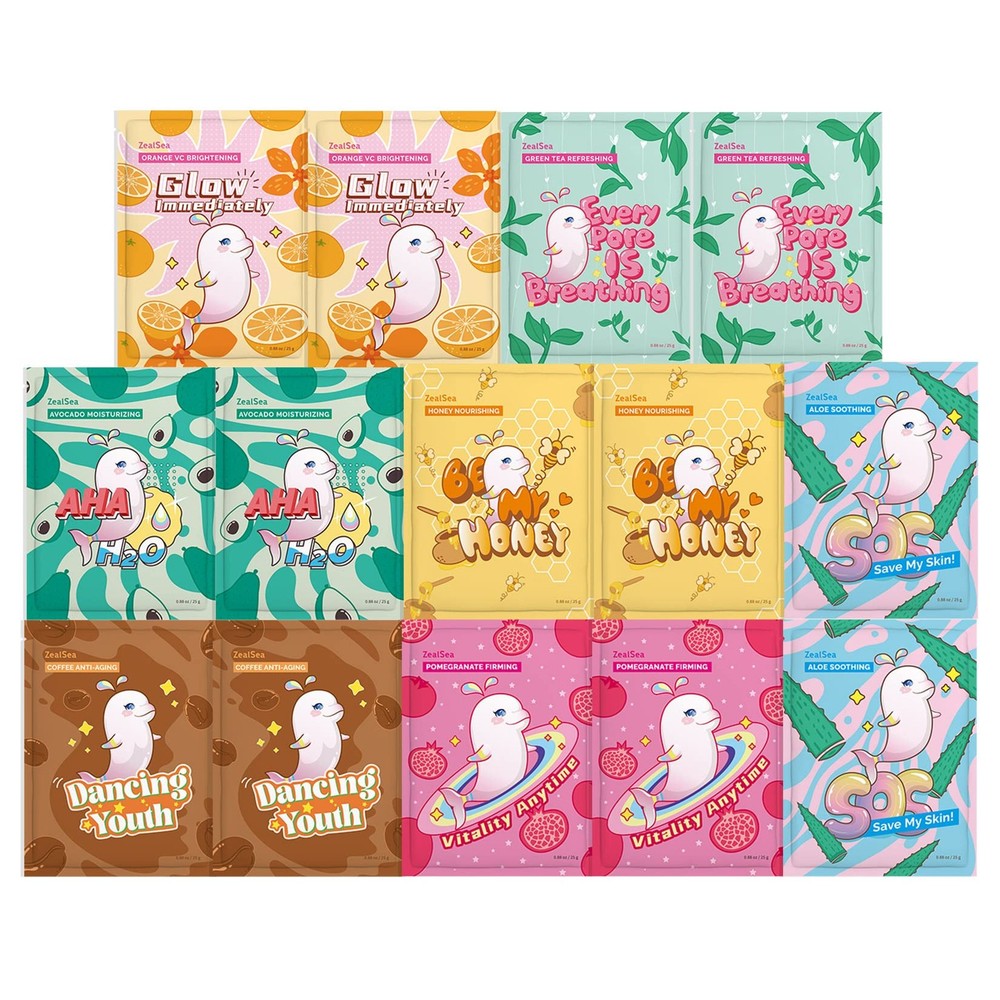 ZealSea Face Masks Skincare for Women, Variety 14Days 14 Count (Pack of 1)