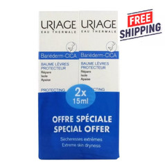 2 PACK Uriage Bariederm Cica-Lips Repairing Balm 15ml (Damaged Lips) Exp 10/26
