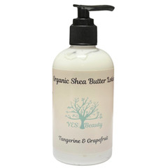 Body Lotion Handmade Organic Soothing Shea Butter – Tangerine Grapefruit – 9 oz