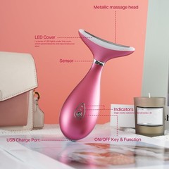 VRAIKO Lily Neck Face Massager, Sculpting Tool, No Stand, Spicy Pink