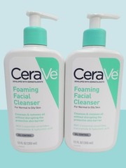 CERAVE FOAMING FACIAL CLEANSER FOR NORMAL TO OILY SKIN 12 OZ NWOB LOT OF 2