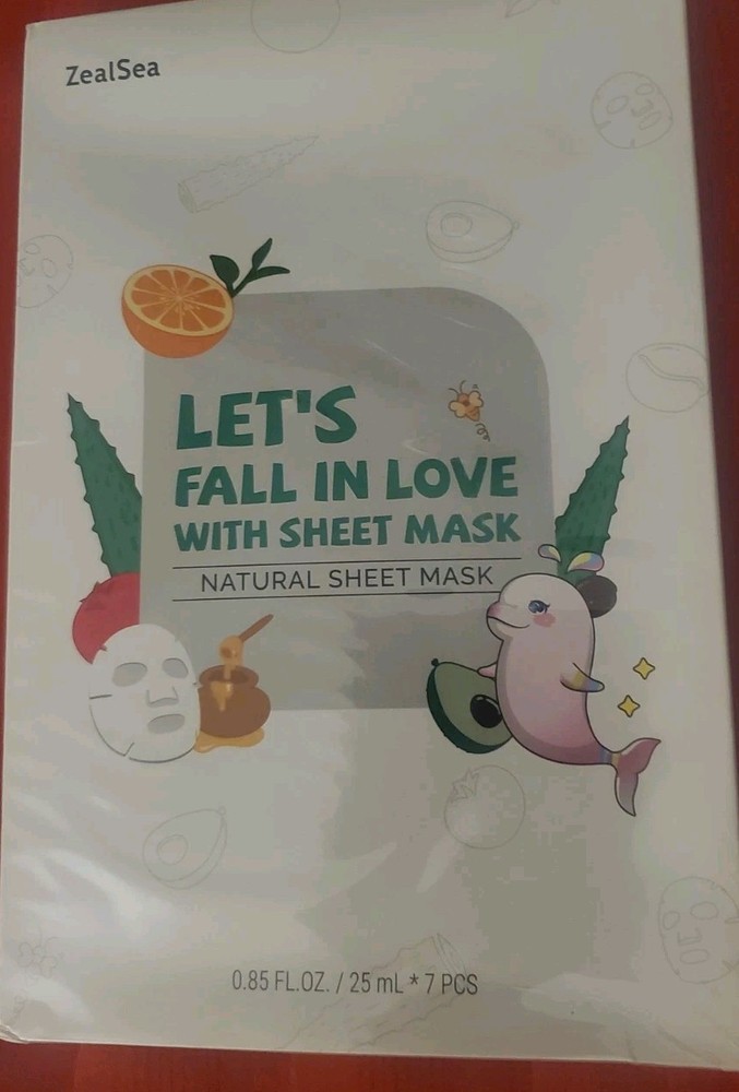 ZealSea Hydrating Nourishing Natural Sheet Mask 7 Pack Aloe Vera Honey Orange