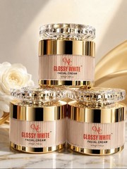 Glossy White Facial Cream 50g 3PCS Bundle Brightening Glow Moisturizer