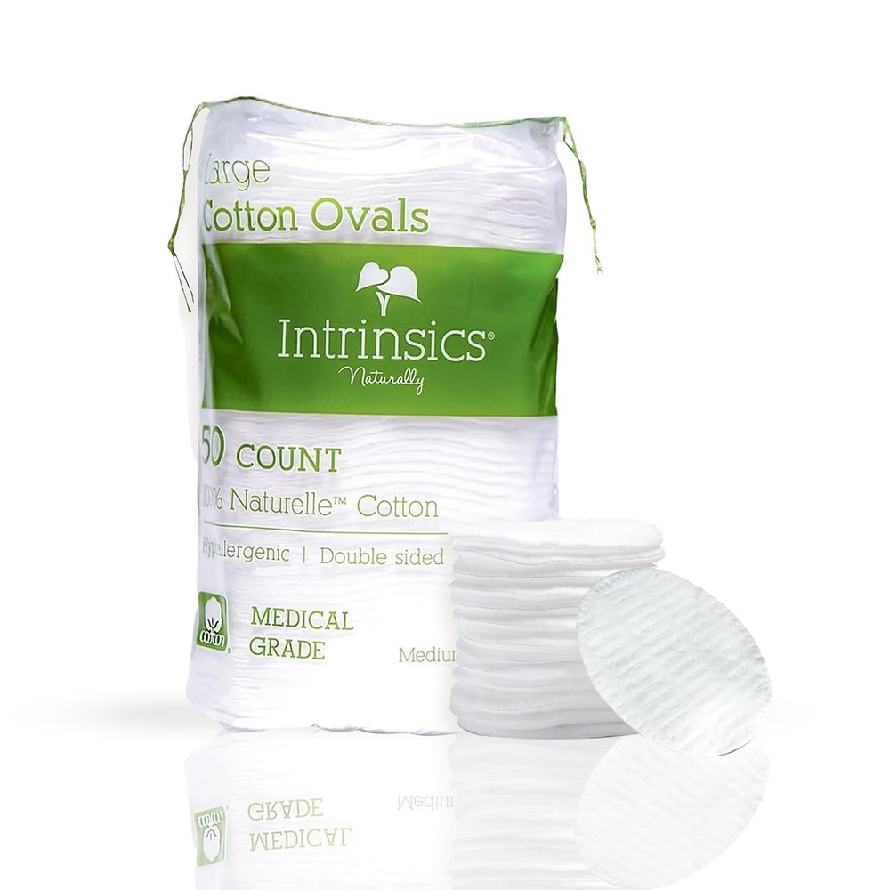 Intrinsics Premium 3 Large Cotton Rounds 50 Count Lint-Free Cotton Pads For