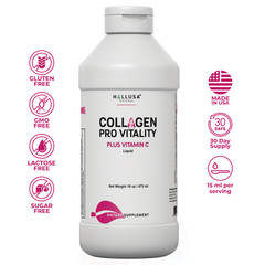 Collagen Pro vitality Plus Vitamin C | Liquid Hydrolyzed Collagen 16oz