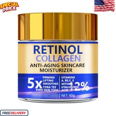 Retinol Collagen Moisturizing Cream 60g/2.12oz – Face Cream with Hyaluronic Acid