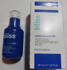 Bliss Renew & Smooth Night Serum, with Glycolic & Polyhydroxy Acid 30 ml/1 fl oz