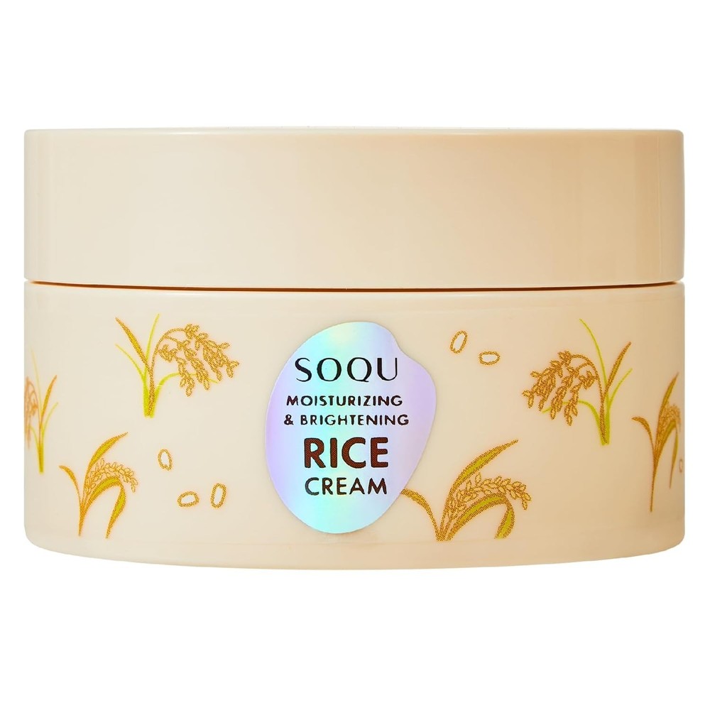 Korean SOQU Rice Face Cream 2.48oz Moisturizing & Brightening New Boxed