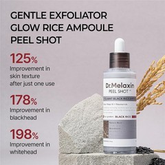 Peel Shot Glow Black Rice Peeling Ampoule, Soft Exfoliating face&body Dead Skin⚡