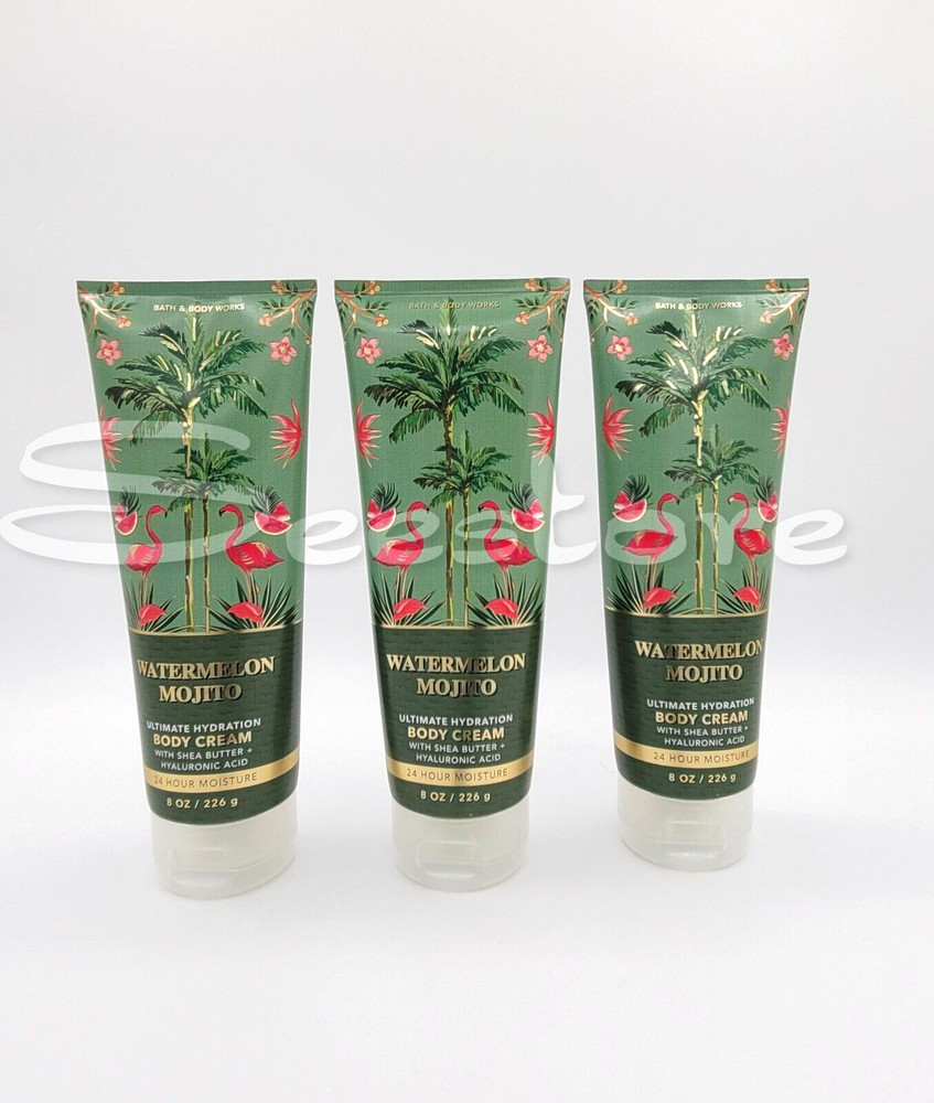 3 Bath & Body Works Watermelon Mojito Ultimate Hydration Body Cream 8 oz New