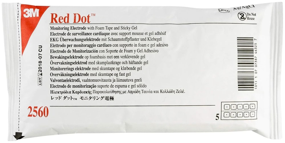 3m Red Dot Monitoring Electrode – Model 2560 – Bag of 50