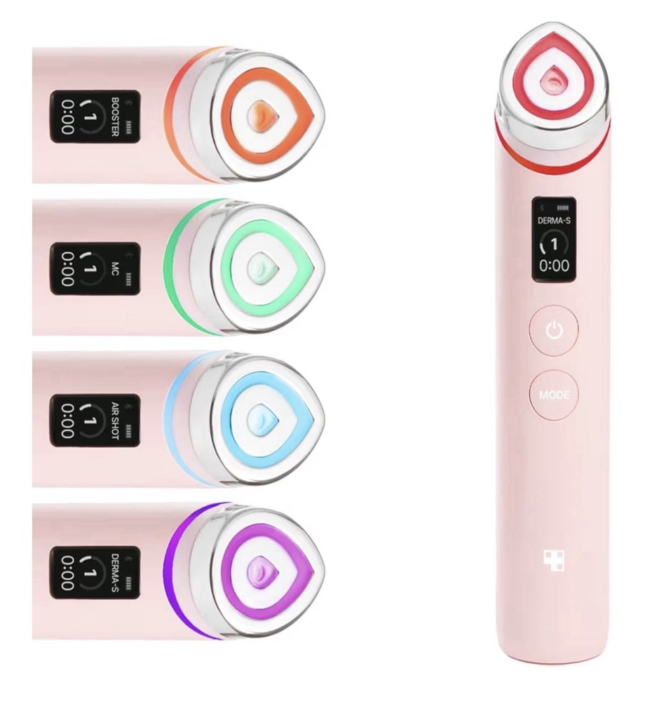 Booster Pro Pink Facial Massager Rechargeable Wireless 5 Speeds for Radiant Glow