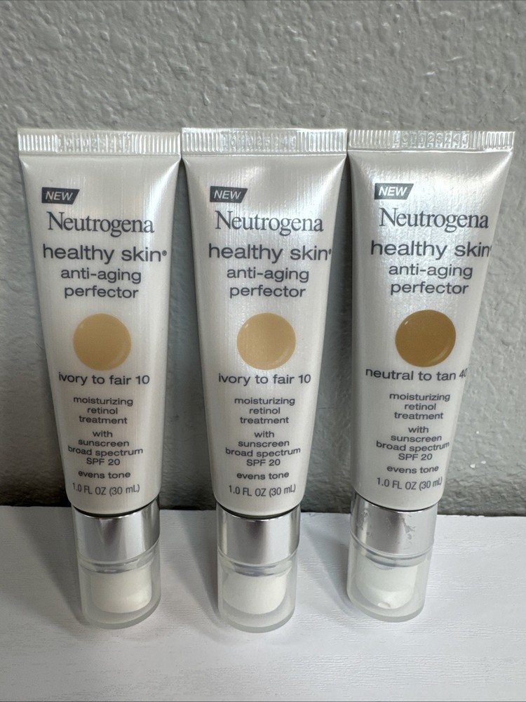 (x3) Neutrogena Healthy Skin Anti-Aging Perfector Retinol SPF 20 10 Ivory – Fair