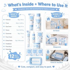 Kids & Teens 12-in-1 Skin Care Gift Set – Face Wash & Moisturizer for Ages 8-12