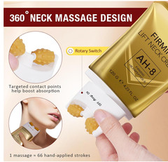 AH8 Firming Neck Cream Tightener with Built-in Massage Roller for Lifting (Gold)