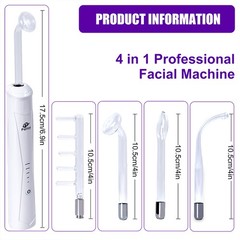 Orange High Frequency Face Skin Wand Device with 4 Fusion Neon + Argon Wands