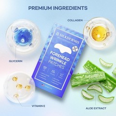 SILKDERMIS Forehead Wrinkle Patches Aloe Collagen Vitamin E 12 Ct Exp 05/27