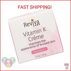 Reviva Labs Vitamin K Cream, For All Skin Types, 2-Ounce, Packaging May Vary