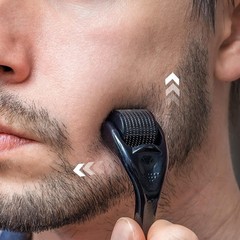 Ergonomic 540 Titanium Derma Roller for Face, Hair, Beard – Ideal Self-Care Gift