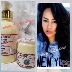 Authentic Golden Face lightening body lotion & face cream set with vitamin E