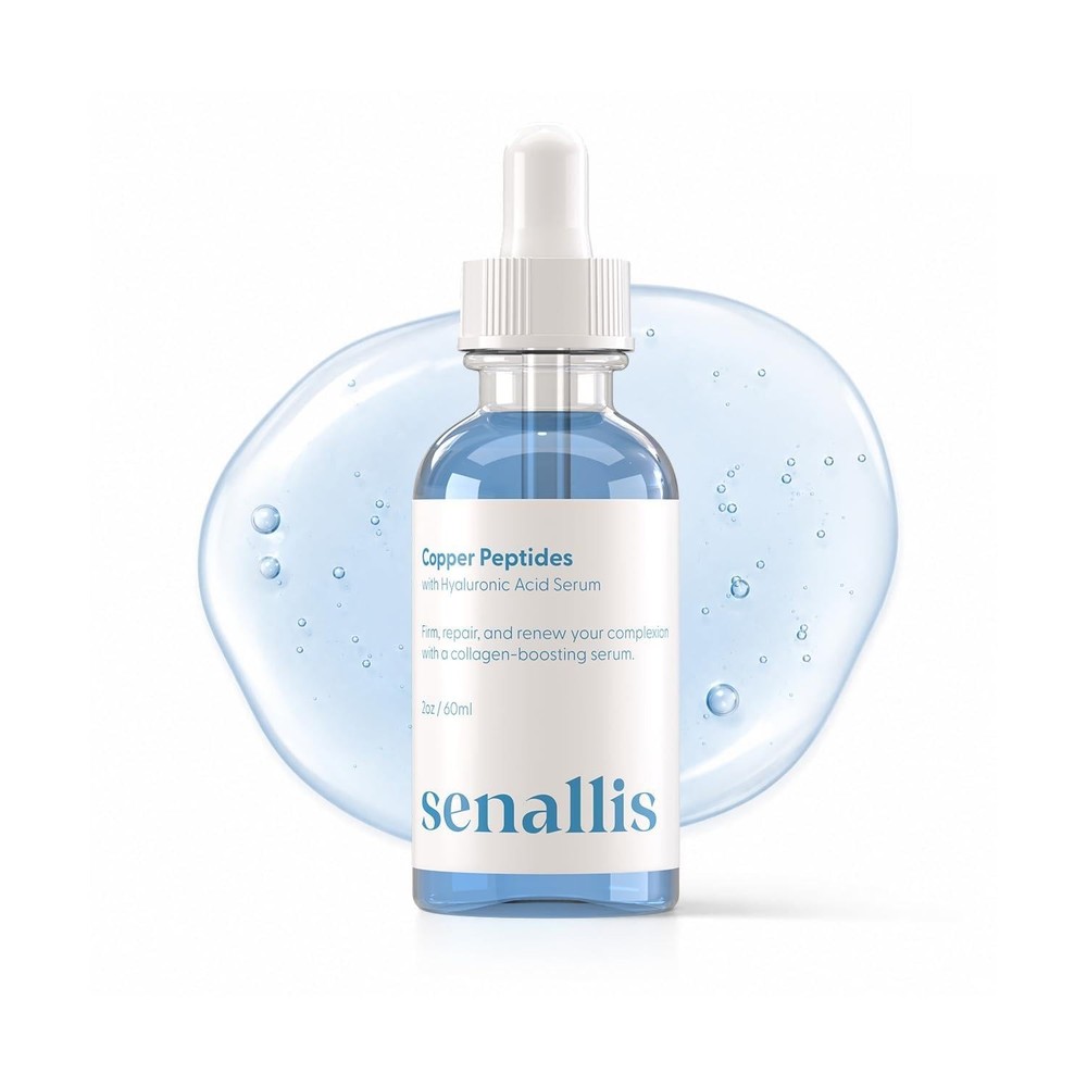 SenAllis Cosmetics Copper Peptides Serum for Face with 2 Fl Oz (Pack of 1)