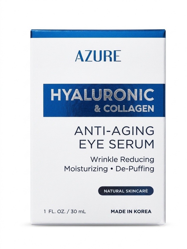 Azure Hyaluronic & Collagen Anti Aging Eye Serum Wrinkle Reducing 1.0 oz./30ml
