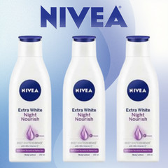 3 Pack Nivea Extra Bright Night Nourish Body Lotion Q10 190ml