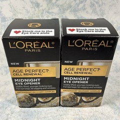 L&rsquo;Oreal Age Perfect Cell Renewal Midnight Eye Opener Eye Cream 0.5oz – Lot of 2