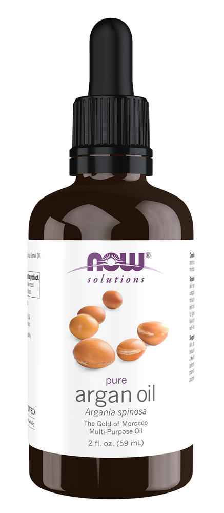 NOW Foods Solutions Pure Argan Oil Morocco, Dry Skin, Scalp andHair, 2 fl oz