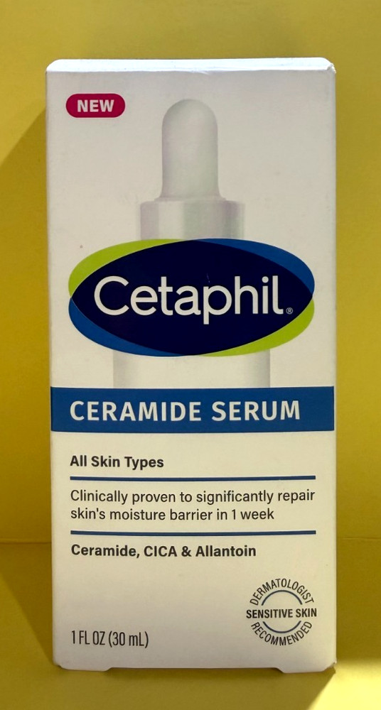 Cetaphil Ceramide Serum All Skin Types Ceramide CICA Allantoin 1 oz no date