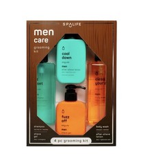 SpaLife Men’s Aloe Shampoo,Shave Gel,Aftershave,Body Wash & Lotion Grooming Kit