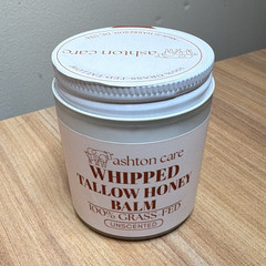 Ashton Care Whipped Tallow Honey Balm Moisturizer, Grass-Fed Unscented