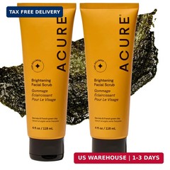 Acure Brightening Facial Scrub – Exfoliating 4 Fl Oz (Pack of 2), No Color