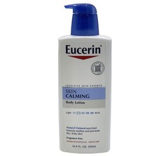 2 Pack Eucerin Skin Calming Body Lotion Fragrance Free Natural Oatmeal 16.9 oz