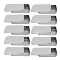 18 Pcs Tinplate Candy Cases with Lids Empty Rectangular Metal Storage Tins