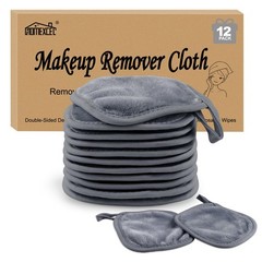 HOMEXCEL Makeup Remover Cloth 12 Pack,Reusable 1 Count (Pack of 12), Grey