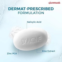 Pack of 5 X Glenmark D’Acne Soap 75 gm for acne-prone and oily skin W562
