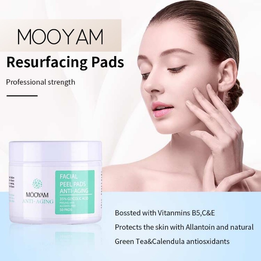Glycolic Acid 35% Facial Exfoliating Peel Pads AHA Green Tea – 50 pads USA Stock