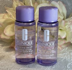 2 x CLINIQUE Take The Day Off Makeup Remover Lids Lashes & Lips = 3.4oz Tot Free