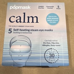 popmask calm Self-Heating Steam Eye Masks Chamomile Scented Unisex 5 Pack
