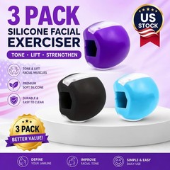 3PCS Jawline Exerciser Mouth Exercise Fitness Ball Neck Face Jaw Trainer Unisex