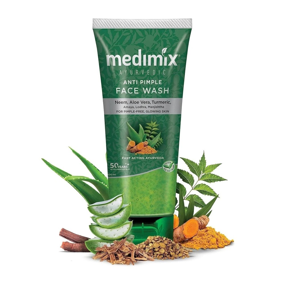 Medimix Ayurvedic Anti Pimple Face Wash for pimple free, glowing skin Neem r955