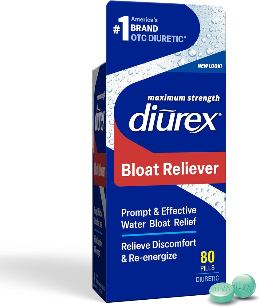 Diurex Ultra Re-Energizing Water Pills – Relieves Water Bloat – 80 Count