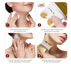 AH8 Firming Neck Cream Tightener with Built-in Massage Roller for Lifting (Gold)
