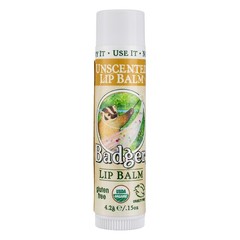Badger Classic Lip Balm Stick, Unscented, 0.15 oz