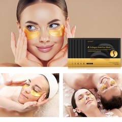 24K Gold Eye Mask Collagen Under Eye Patches for Women Skin Care (16 Pairs)