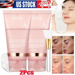 2Pack Collagen Overnight Wrapping Peel Off Facial Mask Renewal Night Skin Care